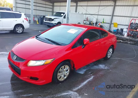 2012 Honda Civic Lx z USA, uszkodzony, nr VIN 2HGFG3B59CH558060